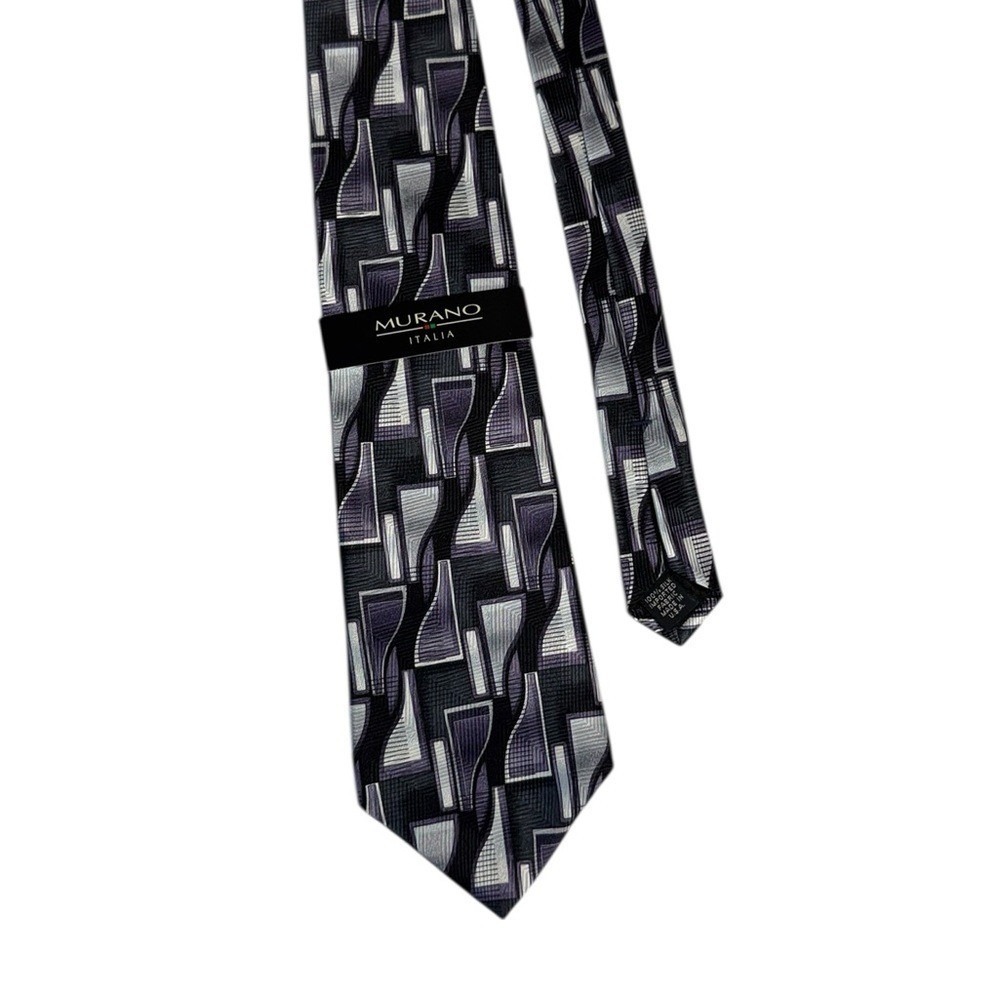Murano Mens Silk Tie Quiet Luxury Old Money Formal Career Purple Black New